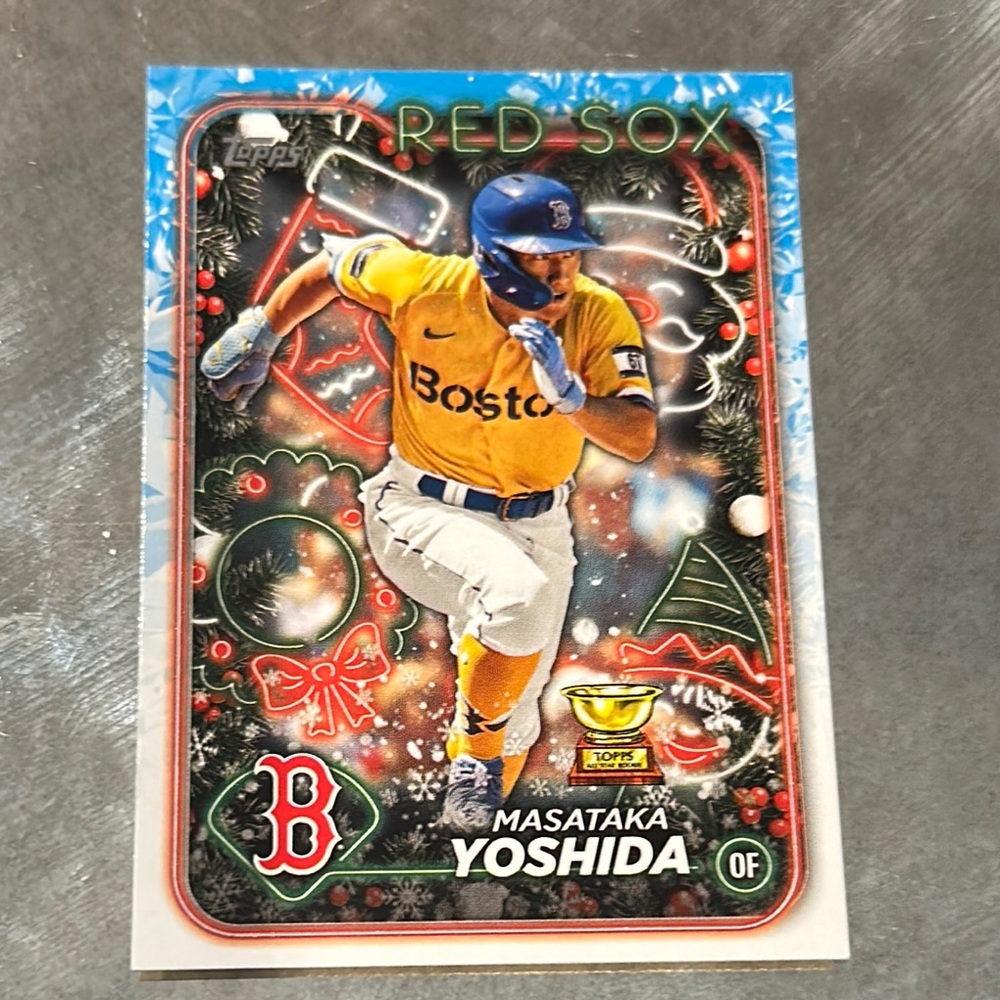 Topps Red Sox Player Card - Yellow and Blue